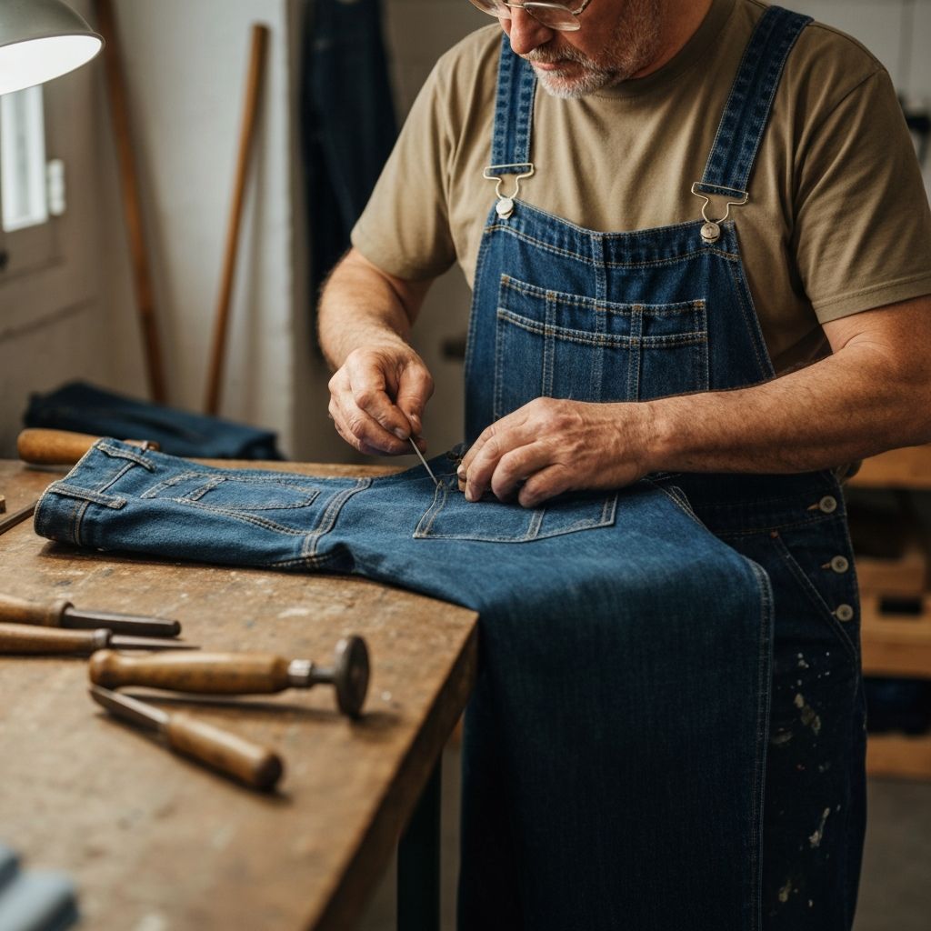 Skilled craftsmanship in denim manufacturing